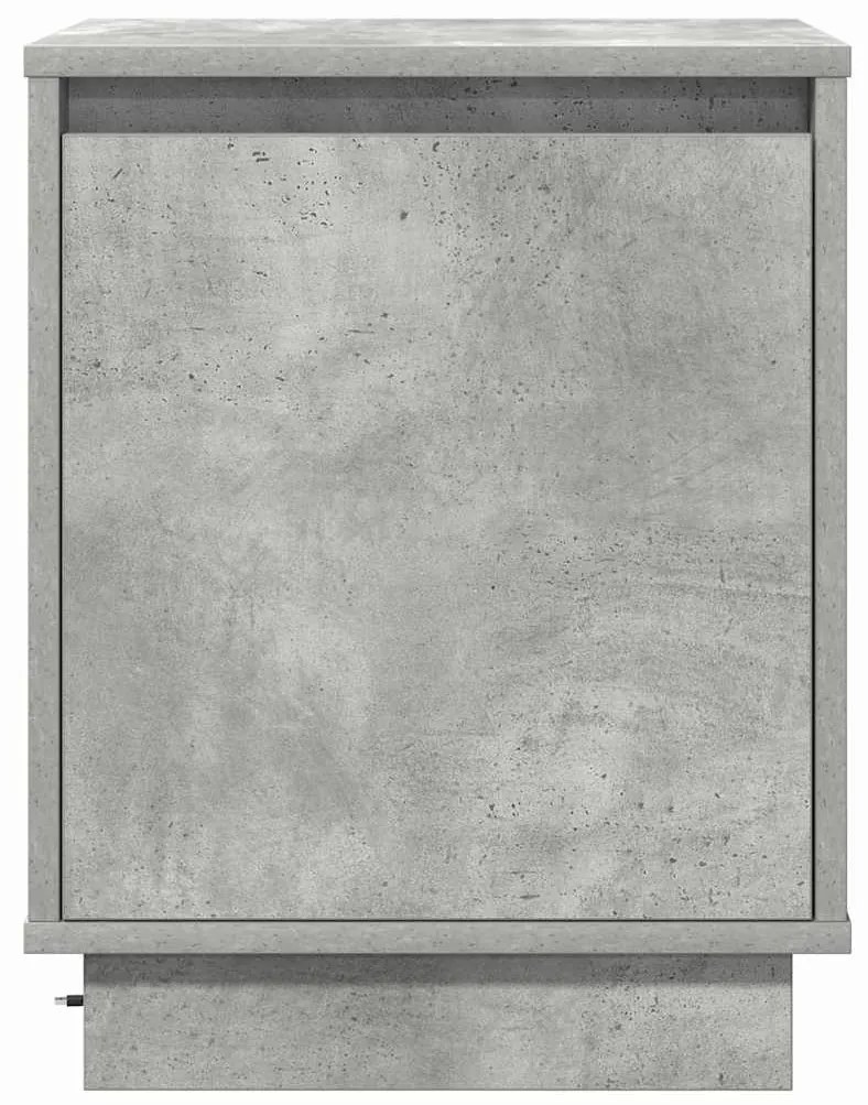 Mesas de cabeceira com luzes LED 2 pcs Cinza Concreto 39x34,5x50 cm