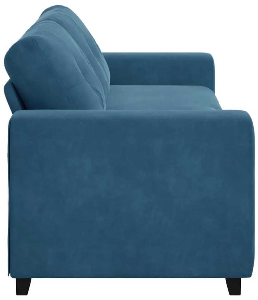 Sofá de 3 Lugares vidaXL Azul 180 cm em Veludo