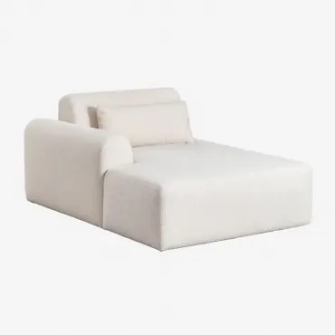 Módulo Chaise Longue Esquerdo Para Sofá Modular Em Borreguito Borjan Chenille Branco - Sklum