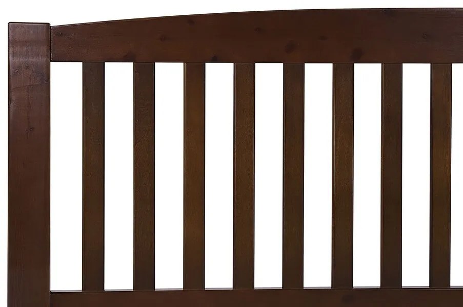 Cama de casal em madeira castanha escura 180 x 200 cm CASTRES Beliani