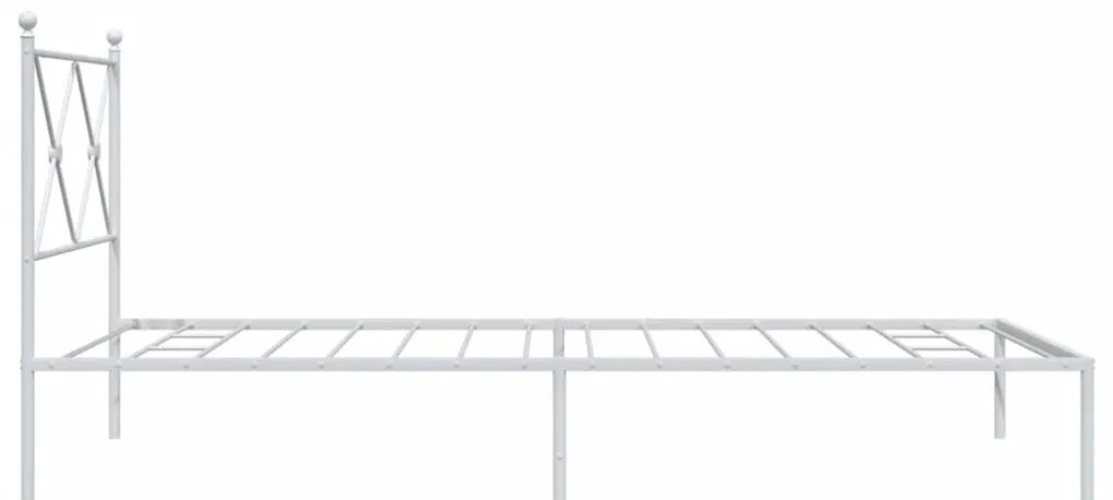 Estrutura de cama com cabeceira 100x200 cm metal branco