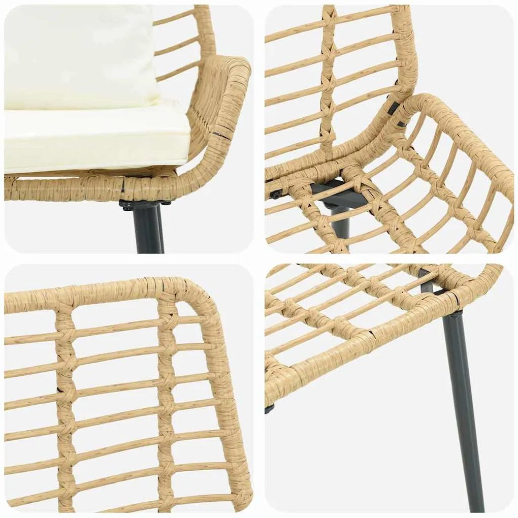 Conjunto de Jantar para Jardim 3 pcs Preto, Antracite
