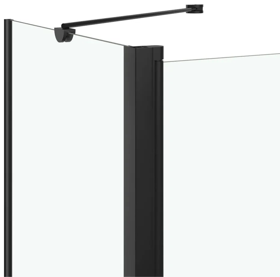 Divisória de chuveiro c/ dobragem dupla ESG 120x68x130 cm preto
