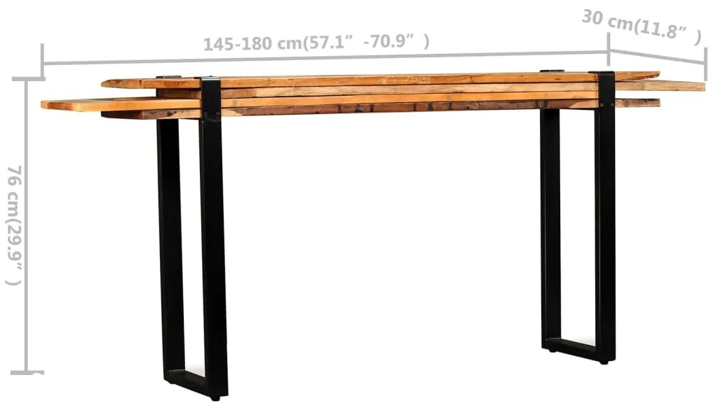 Mesa consola ajustável em madeira maciça recuperada