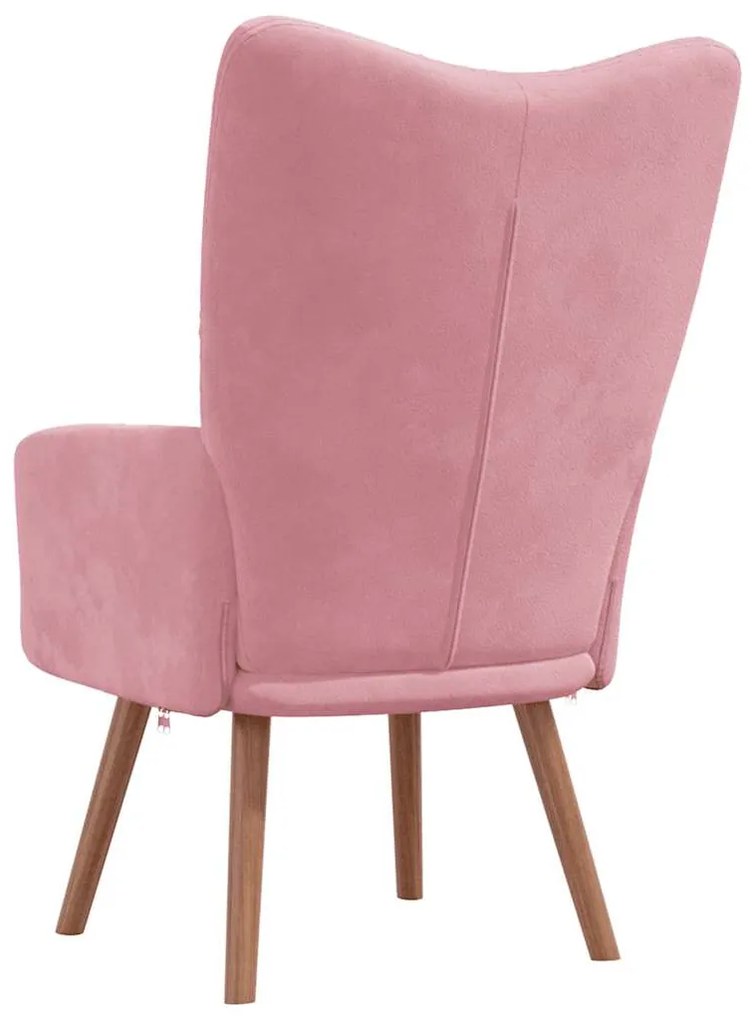Cadeira de descanso veludo rosa
