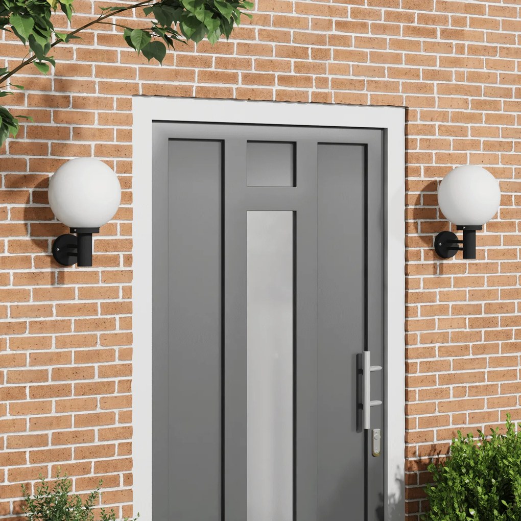 vidaXL Luzes de Parede Externas 2 pcs Aço Inoxidável Preto IP44