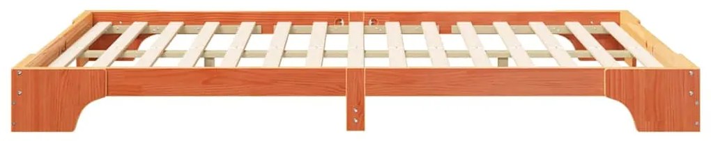 Estrutura de cama de chão Castanho 140 x 210 cm madeira