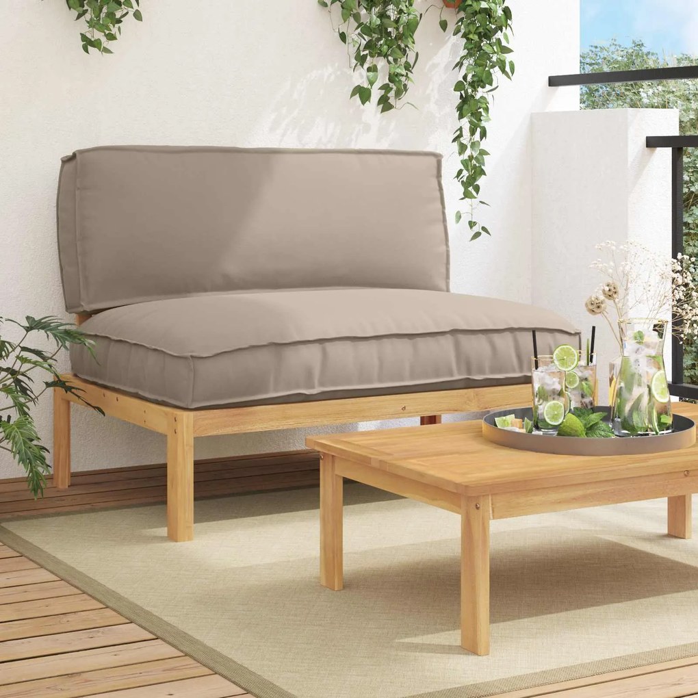 vidaXL Conjunto de Sofás Liso Cinzento-acastanhado 120 x 92 x 69 cm
