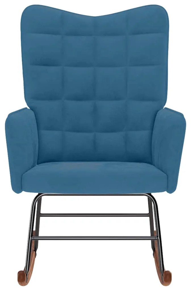 Cadeira de baloiço veludo azul