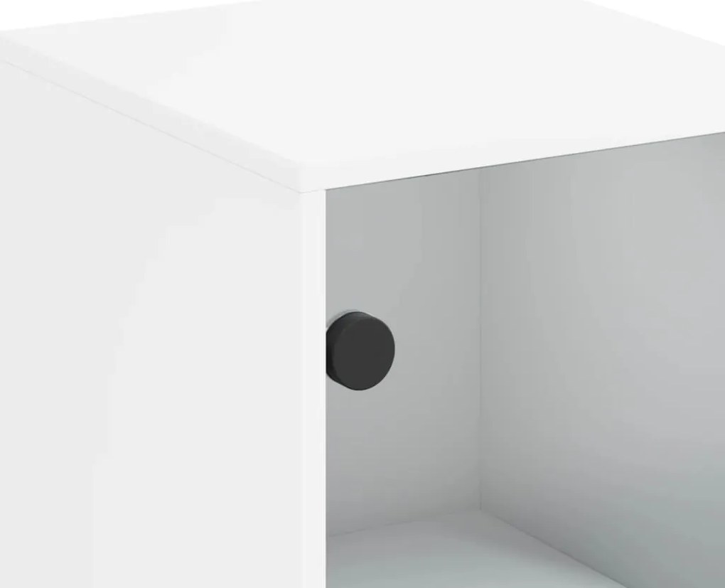 Aparador alto c/ portas de vidro 35x37x120 cm branco