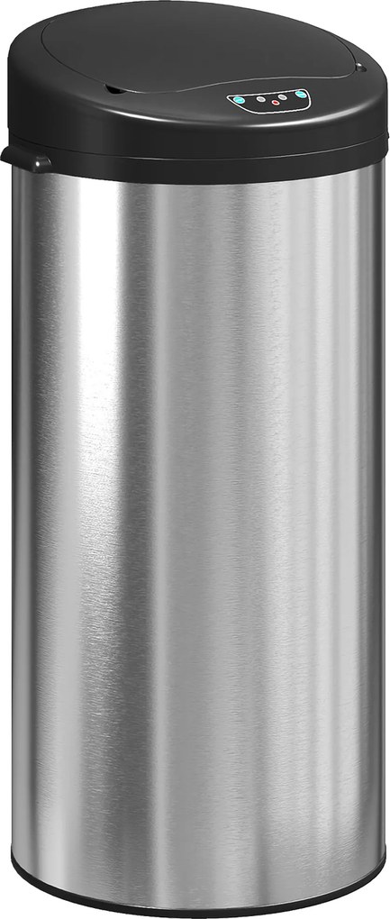 HOMCOM Lixeira de cozinha automática 30 L em aço inoxidável, tampa com fechamento suave, 32 x 30 x 68 cm, prateado | Aosom Portugal