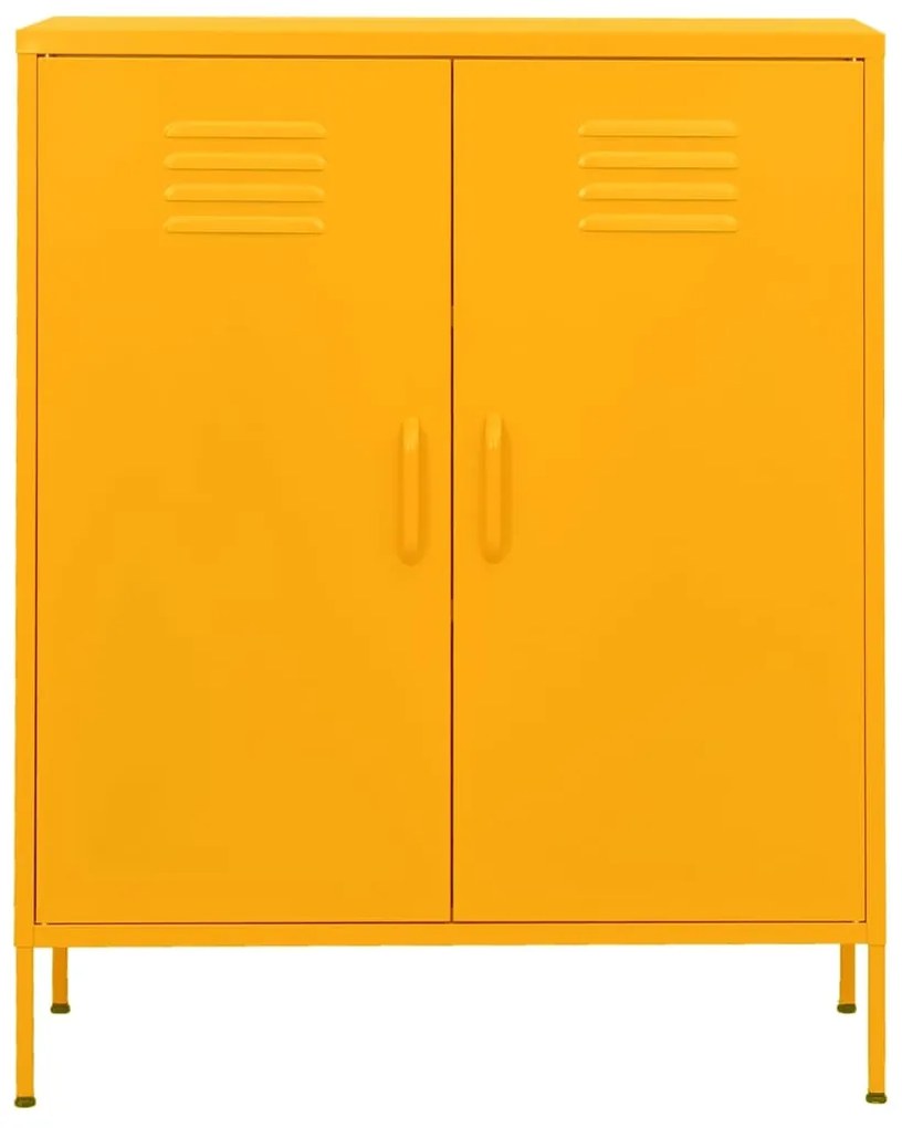 Armário de arrumação aço 80x35x101,5 cm amarelo mostarda