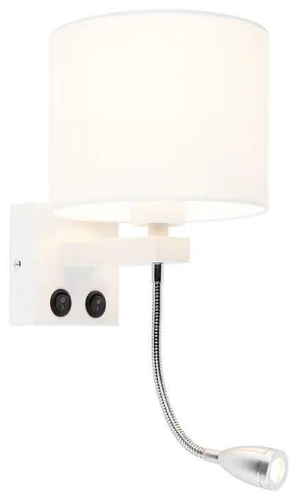 Candeeiro de parede moderno branco com cúpula branca - Brescia Moderno