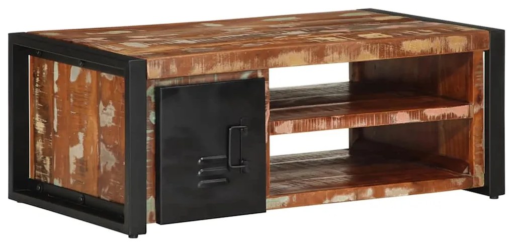 Mesa de centro multicor 90x50x36 cm madeira maciça recuperada
