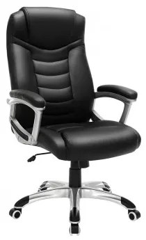 Cadeira de escritório ergonómica com encosto acolchoado | SONGMICS | 74 x 67 x 120 cm | preto | OBG21B.
