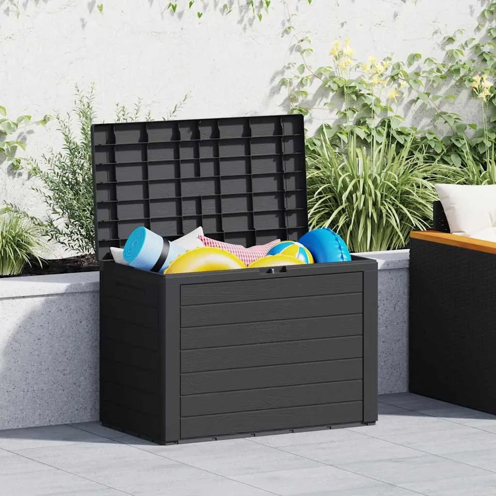 Caixa de arrumação de jardim 78x44x55 cm antracite