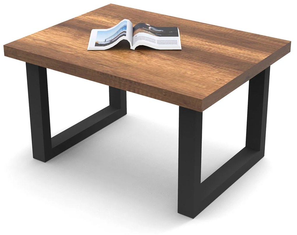 Mesa de Centro MN02 – Nogueira e Antracite – 80x43x60 cm