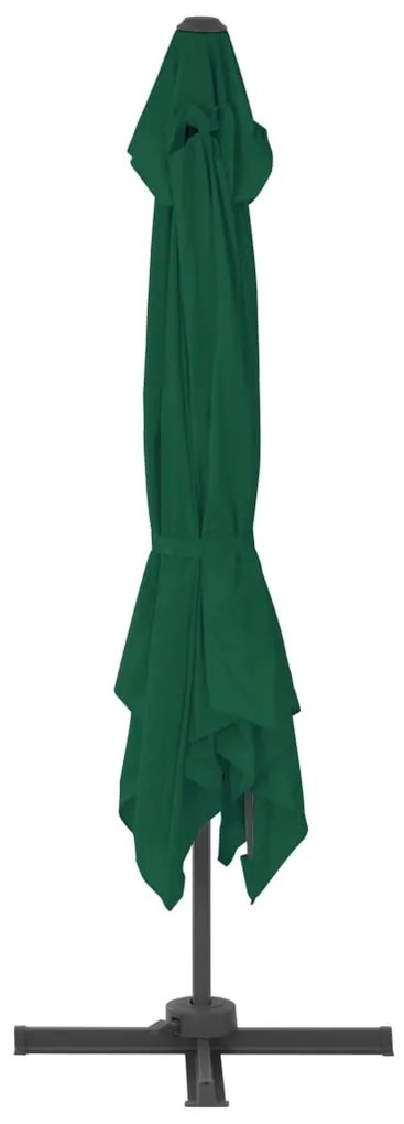 Guarda-sol cantilever com poste alumínio 300x300 cm verde