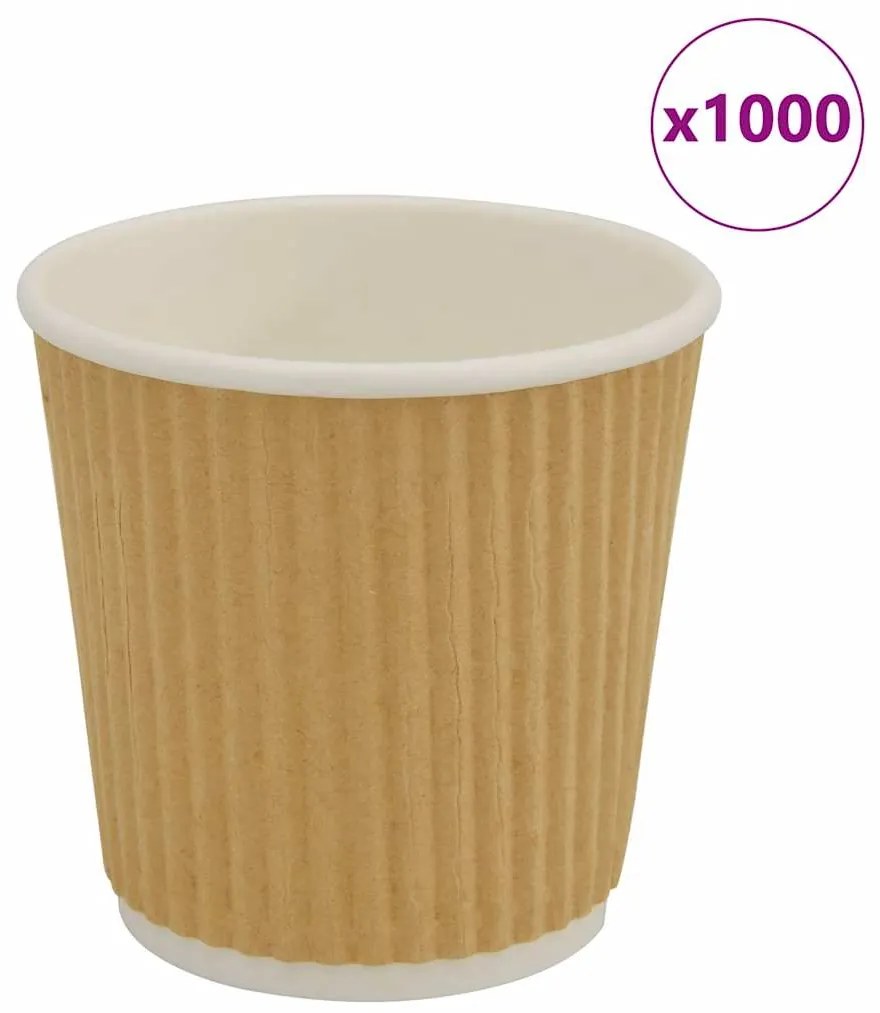 vidaXL Copos de café de papel 1000 pcs 4oz 100ml castanho