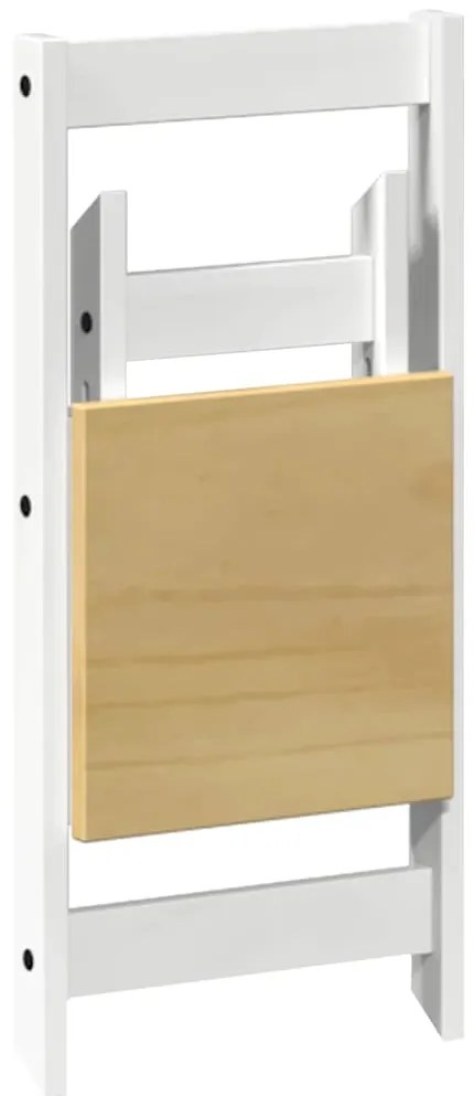 Cadeiras de jantar dobráveis 4 pcs Corona pinho maciço branco