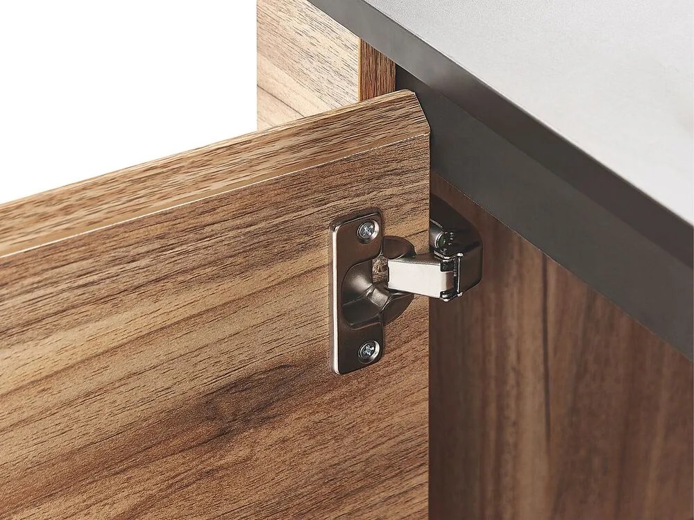 Móvel de TV com 1 gaveta e 2 portas em madeira clara e preta BILLINGS Beliani