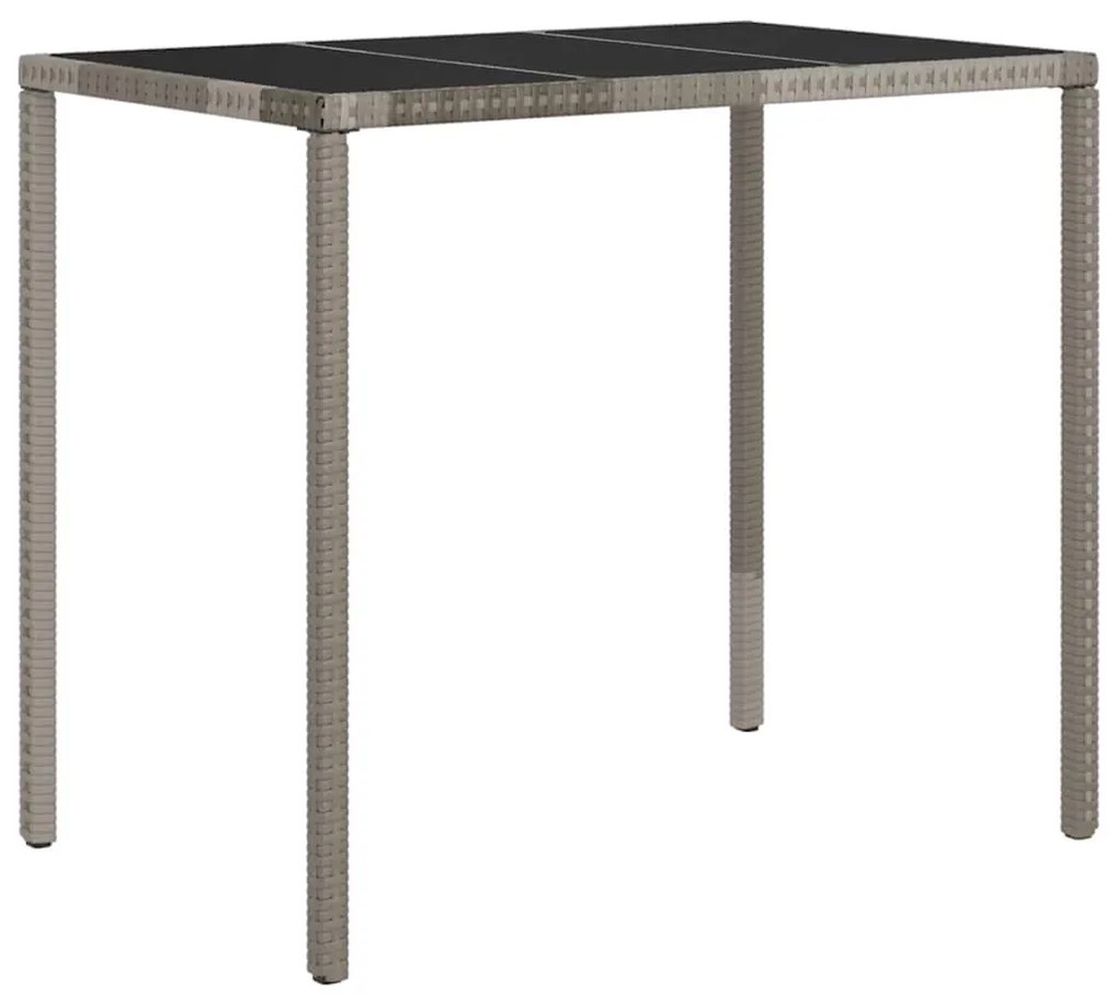 4 pcs conjunto lounge de jardim c/ almofadões vime PE cinzento