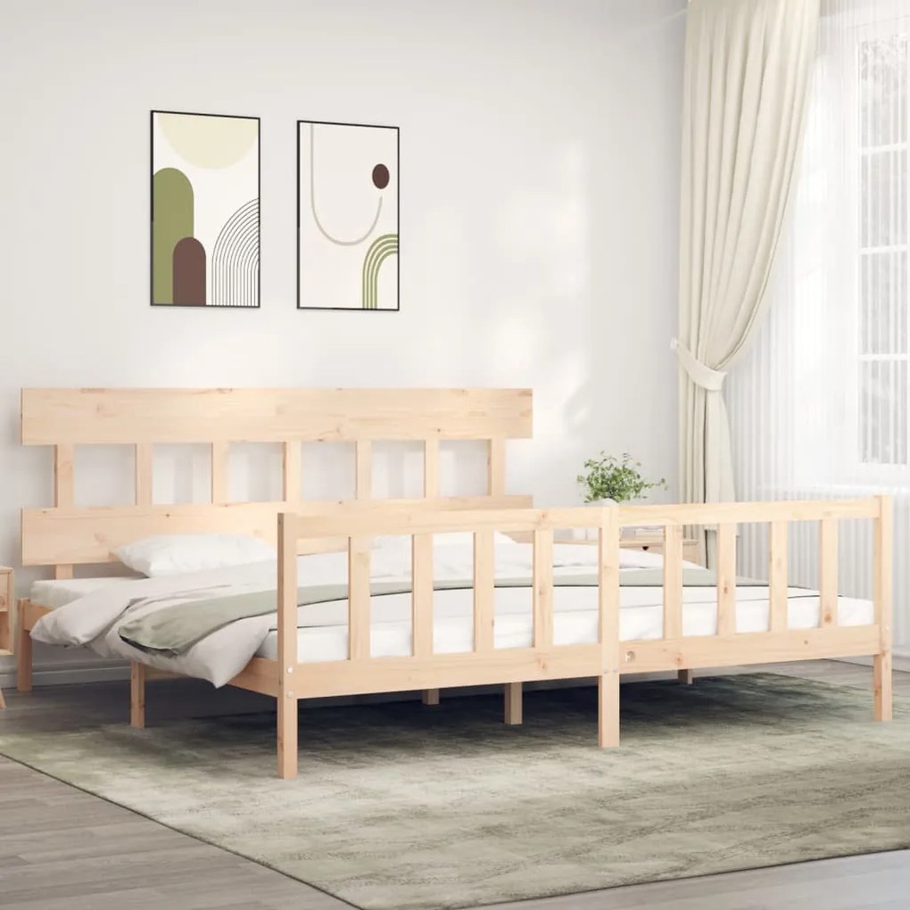 vidaXL Cama sem colchão 200x200 cm madeira de pinho maciça