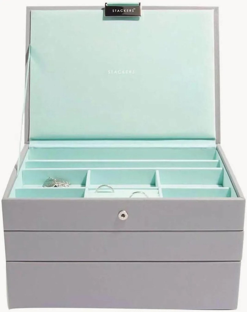 Caixas para joias Classic Dove Grey & Mint, conjunto de 3
