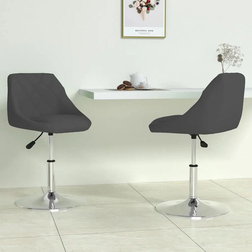 vidaXL Cadeiras de jantar giratórias 2 pcs veludo preto