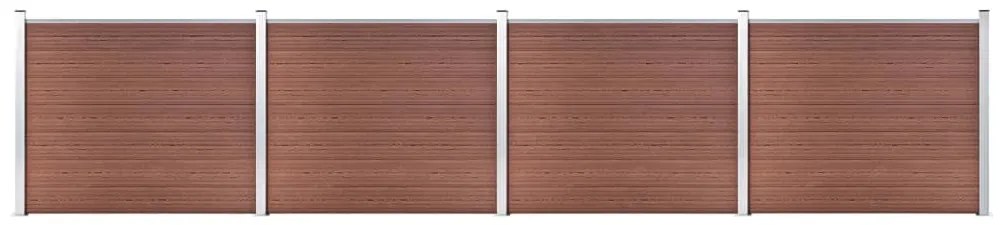 Conjunto painel de cerca 699x146 cm WPC castanho