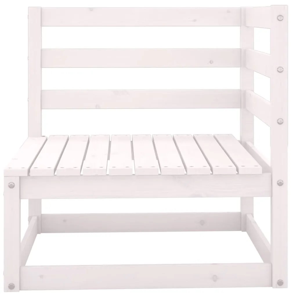 2 pcs conj. lounge de jardim c/ almofadões pinho maciço branco
