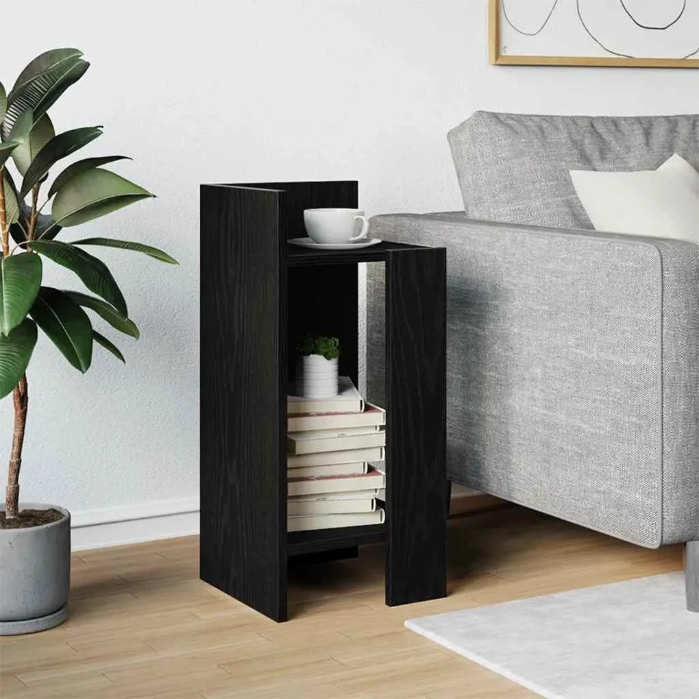 Mesa lateral com prateleira 110x50x103 cm preto
