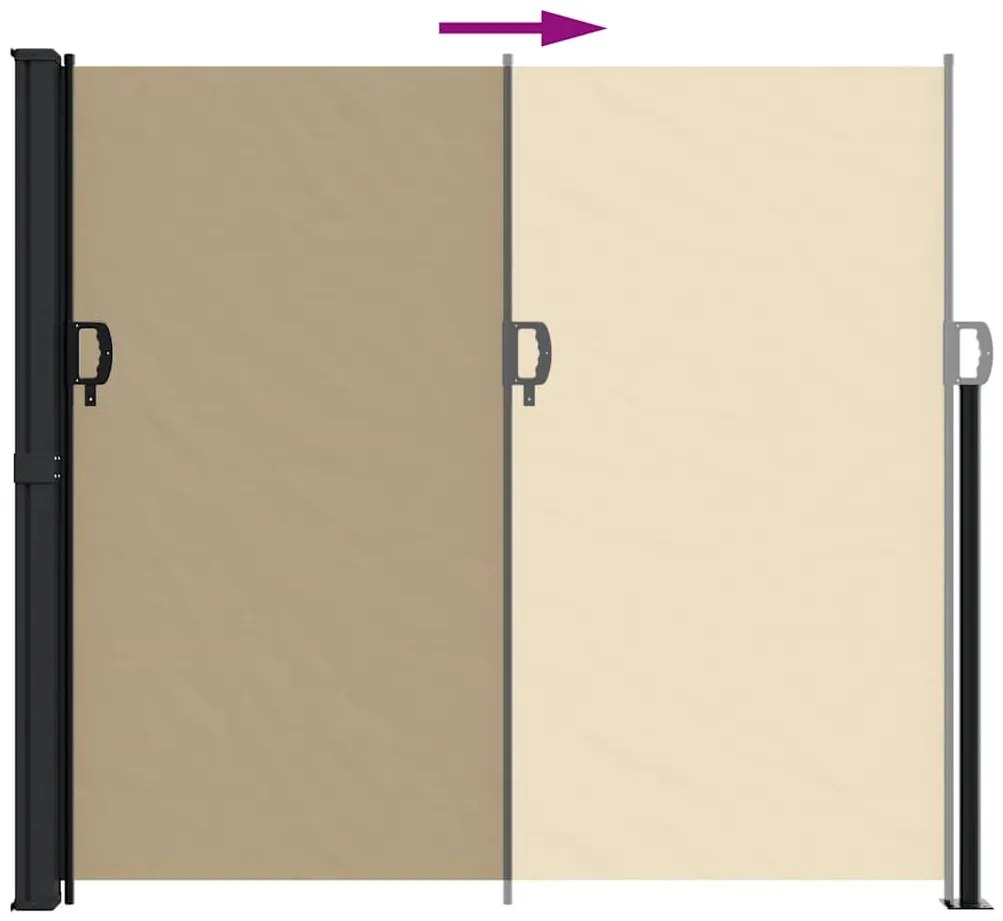 Toldo lateral retrátil 180x600 cm bege
