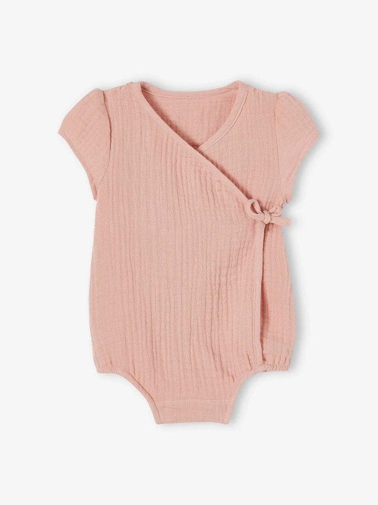 Leva 2 Paga 1: Body personalizável, em gaze de algodão, para recém-nascido rosado