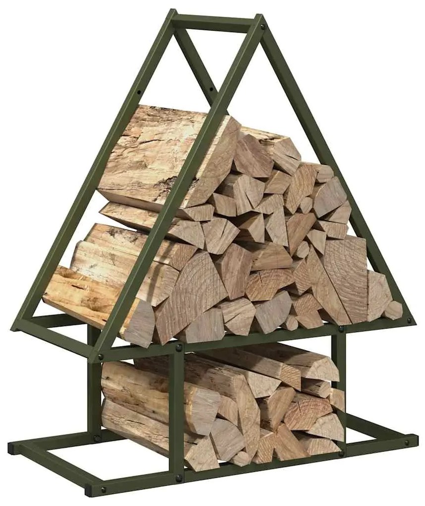 Suporte para lenha aço laminado a frio verde azeitona
