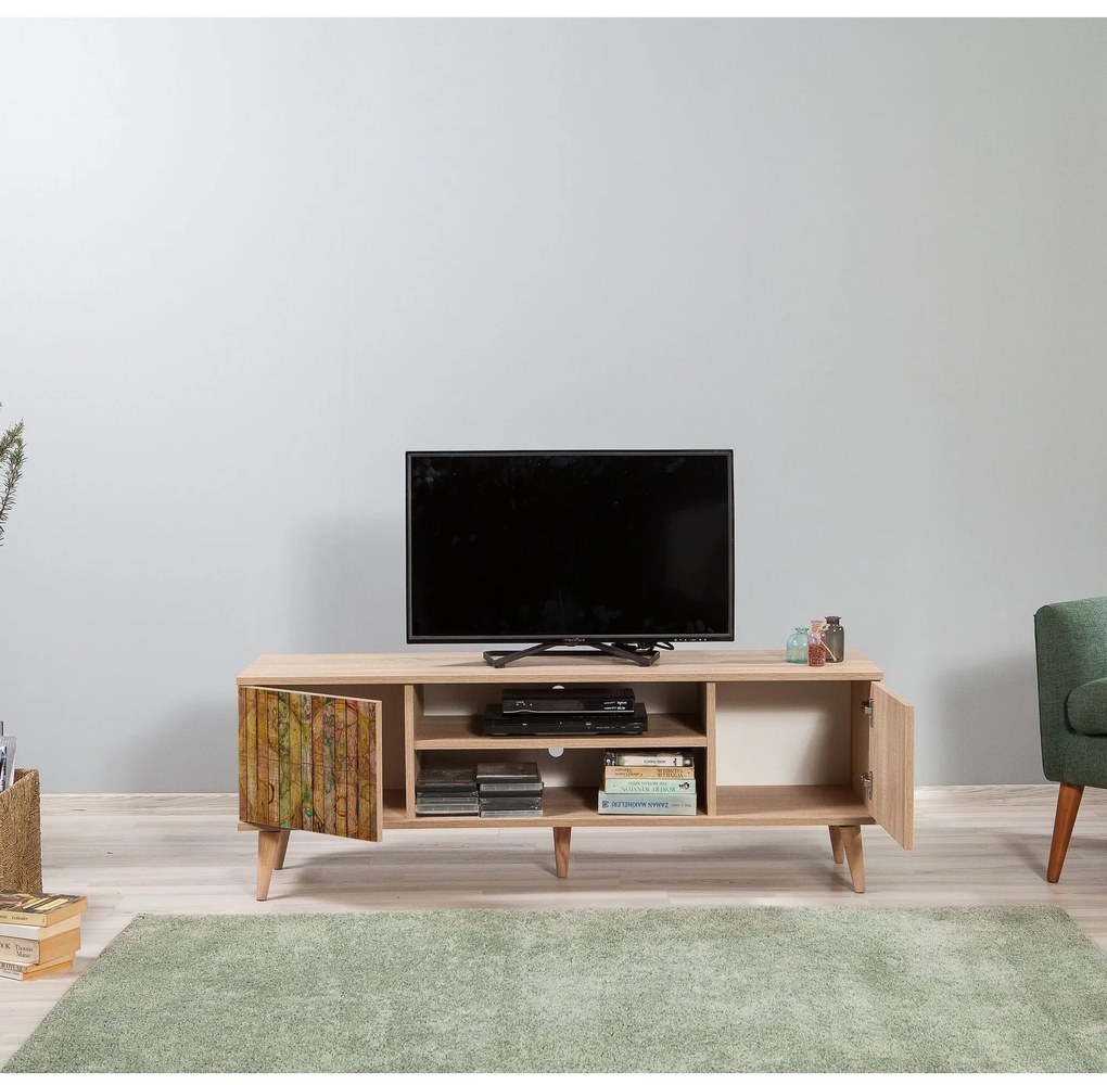 Móvel TV Truva – Carvalho Sonoma – 140x50x40 cm
