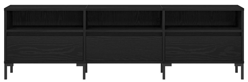 Estante para TV vidaXL Madeira Negra 150x30x44,5 cm Madeira Revestida