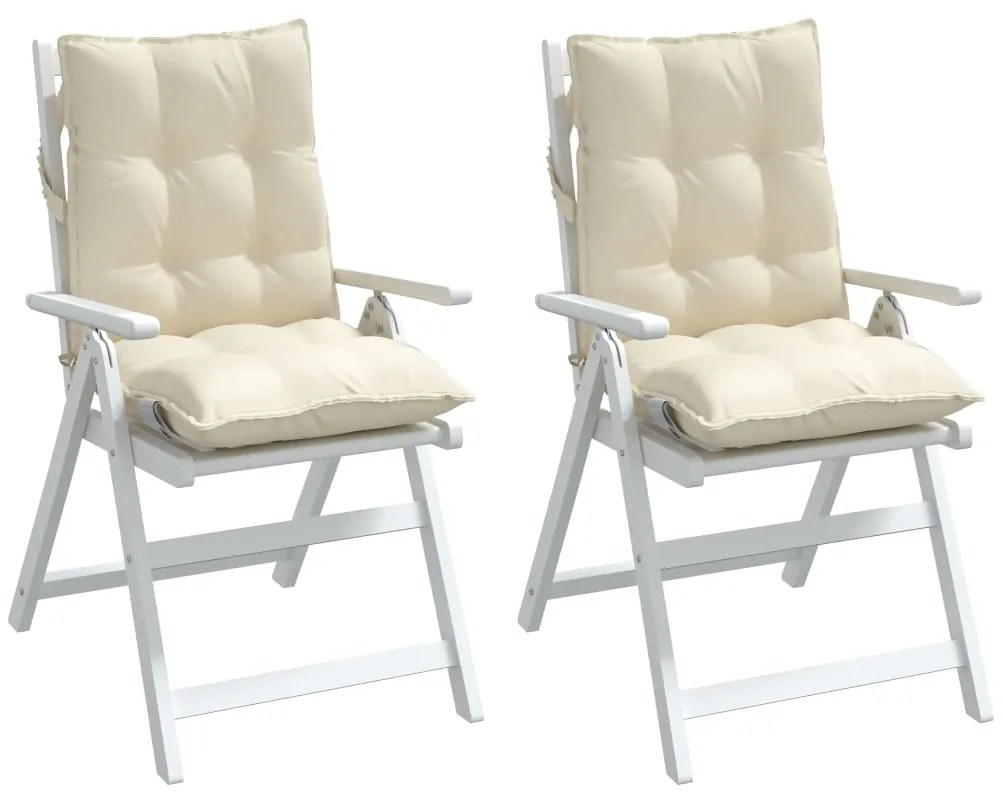 Almofadões cadeira encosto baixo 2 pcs tecido oxford creme