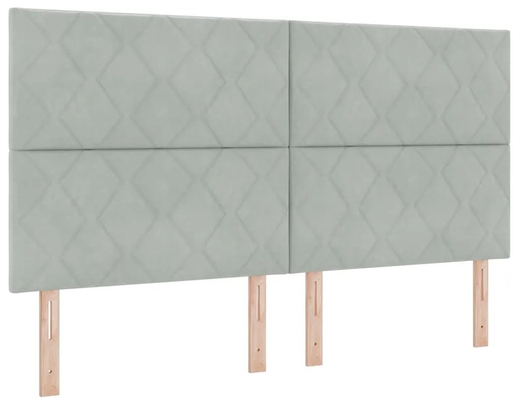 Cama vidaXL em Cinzento-claro - 180x200 cm Veludo