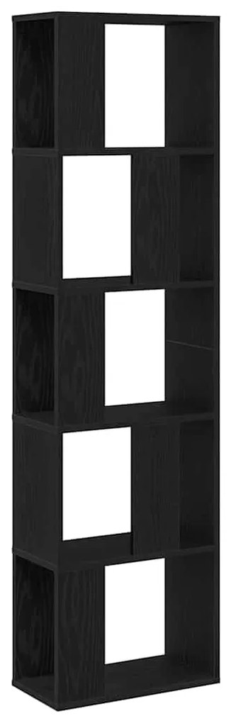 Estante vidaXL 5 andares Carvalho Preto 45x23,5x162,5 cm Madeira Engen