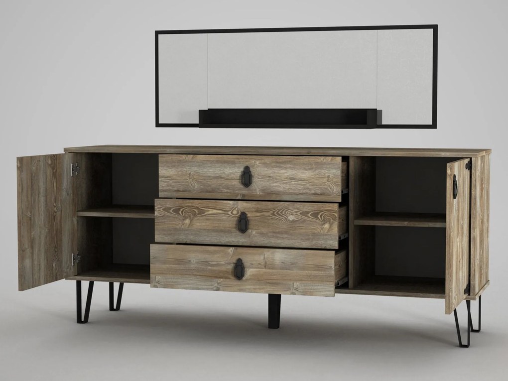 Aparador Costa Caraíba com Espelho – 180 x 78 x 45 cm | Elegância e Fu