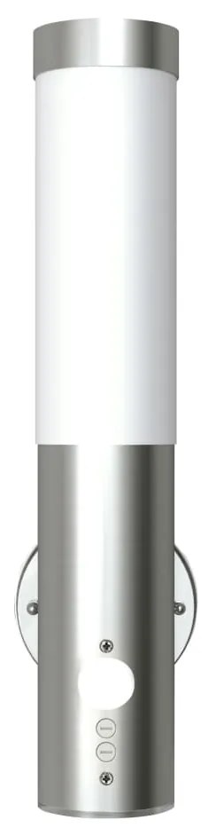 vidaXL Candeeiro de parede exterior c/ sensor movimento aço inoxidável