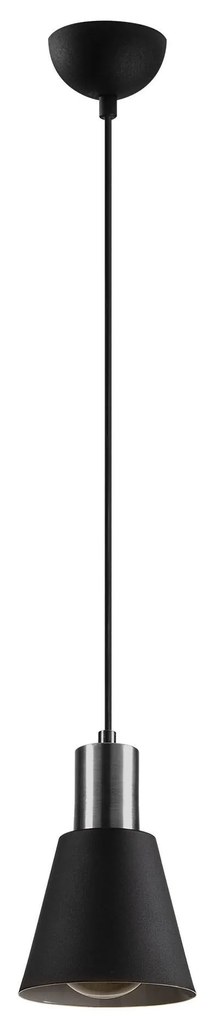 Candeeiro Suspenso Kem – Preto Níquel – Diâmetro 14 cm, Altura 114 cm