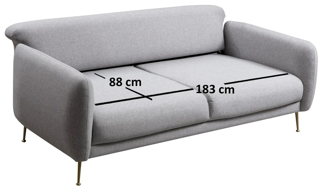 Sofá-cama de 3 Lugares Sevilla – Cinzento – 214 cm x 98 cm x 85 cm
