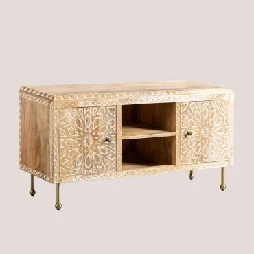 Móvel Tv Roseta De Madeira De Mangueira Madeira De Manga - Sklum