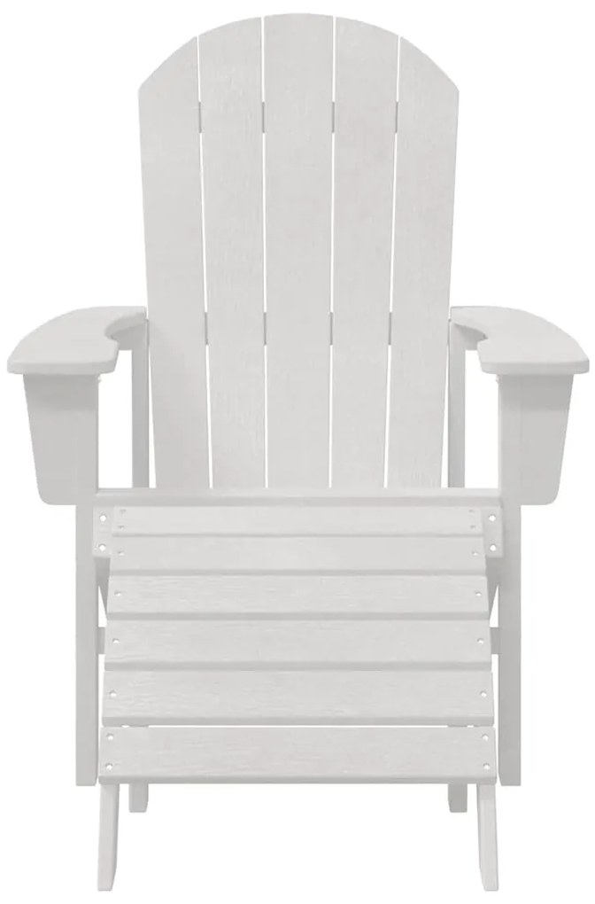 Cadeiras Adirondack vidaXL com Apoios de Pés 2 pcs Branco HDPE