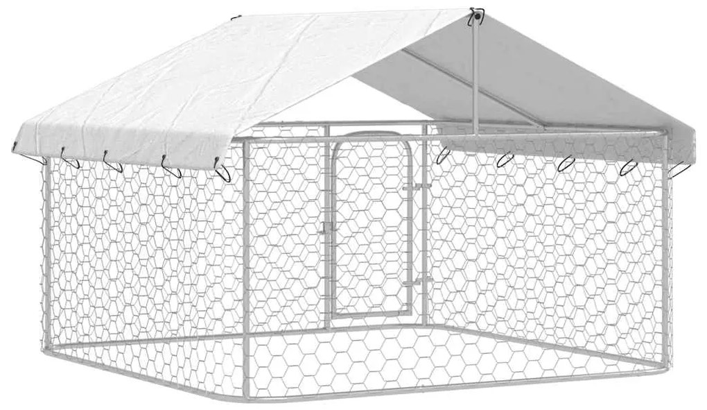 Canil de exterior com telhado 200x200x150 cm