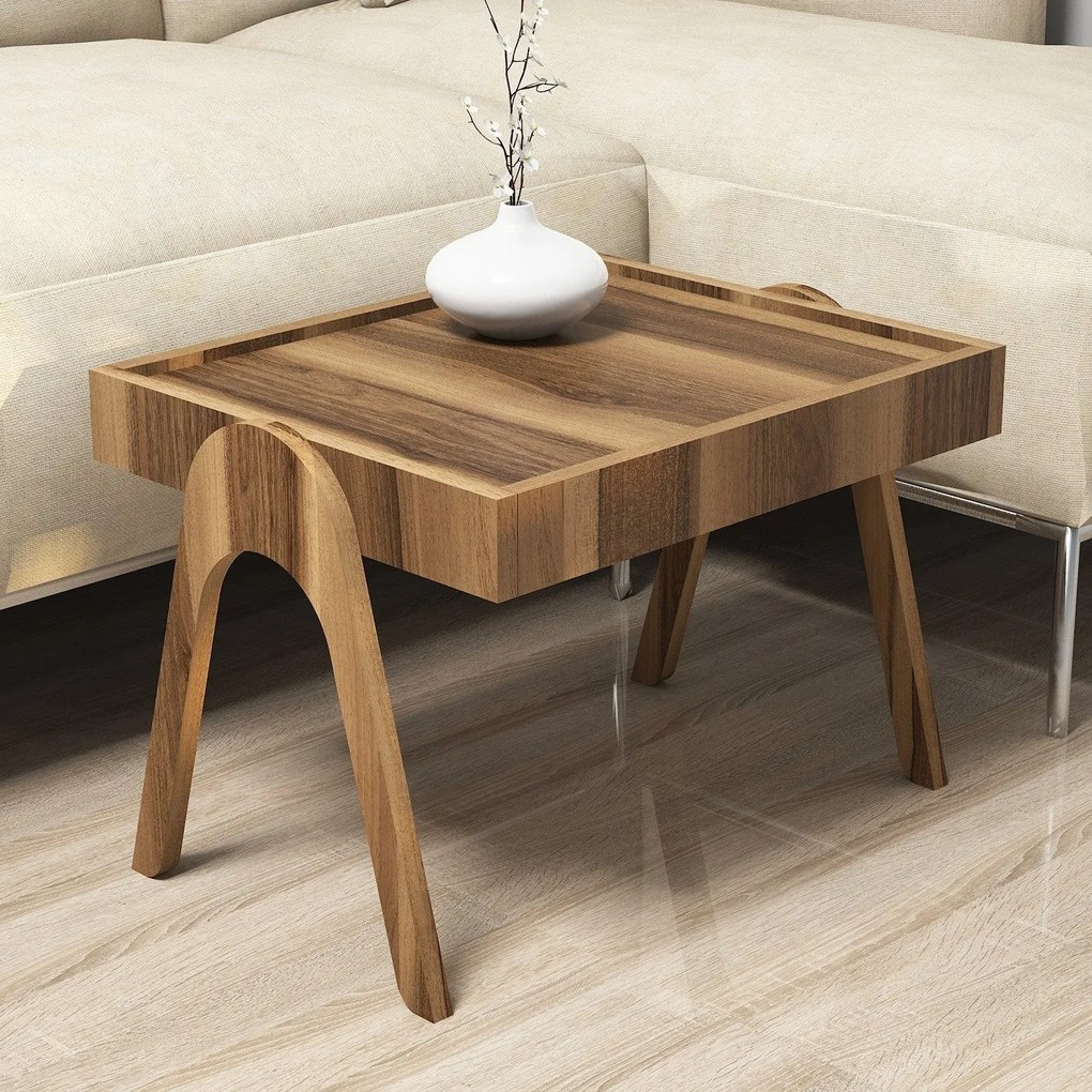 Conjunto de Mesas Roma – Nogueira – 53,6 cm x 64 cm x 40 cm (3 Peças)