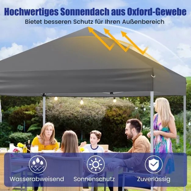 Tenda Jardim, feiras, eventos 2 x 2 m Pop up dobrável impermeável com Saco de transporte Cinza