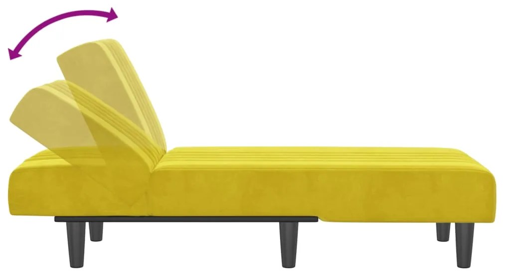 Chaise longue veludo amarelo